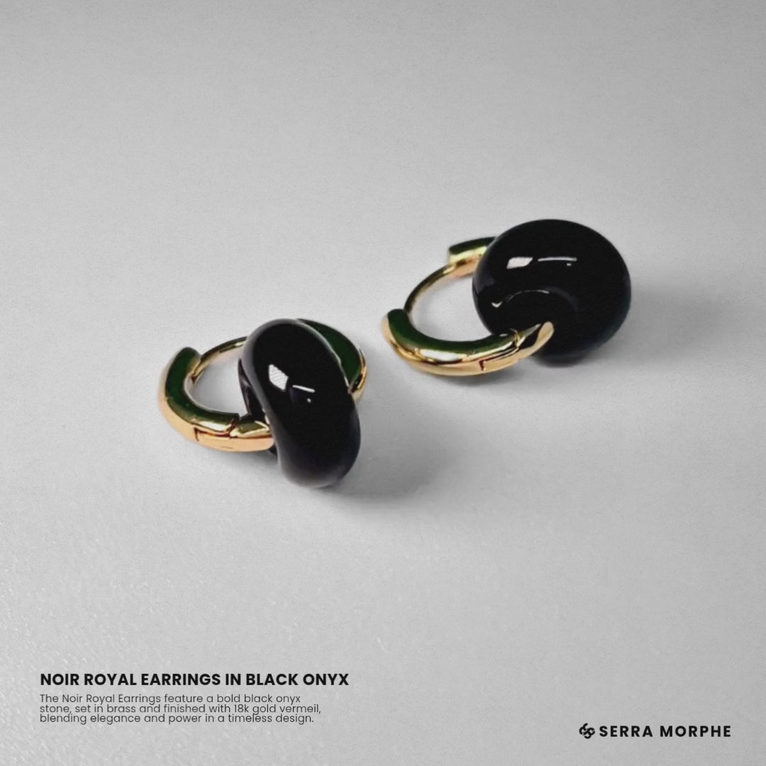 NOIR ROYAL EARRINGS IN BLACK ONYX