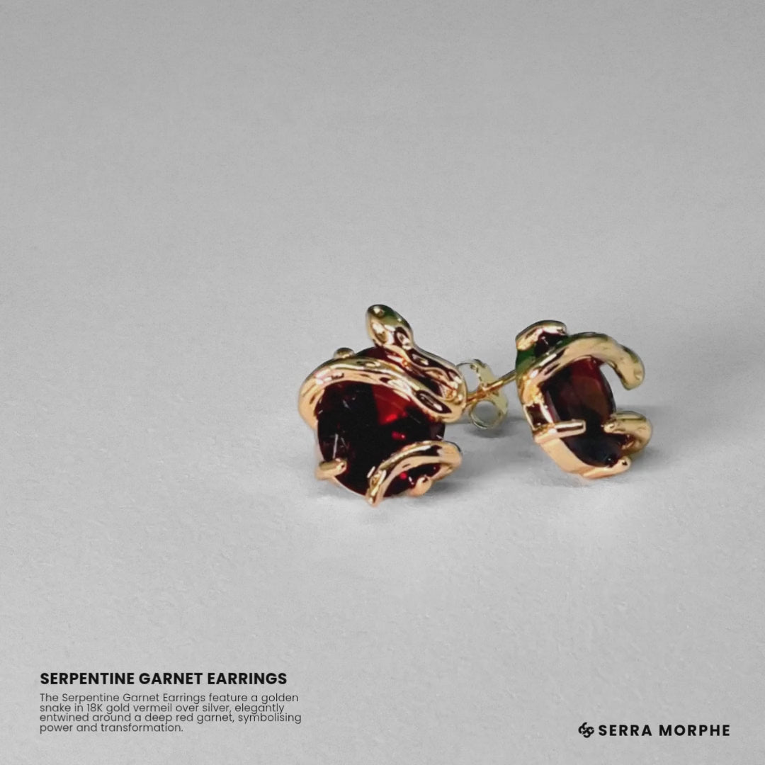 SERPENTINE GARNET EARRINGS