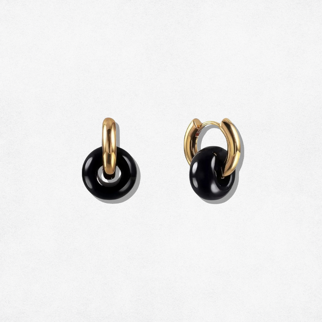 NOIR ROYAL EARRINGS IN BLACK ONYX