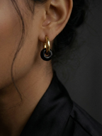 NOIR ROYAL EARRINGS IN BLACK ONYX