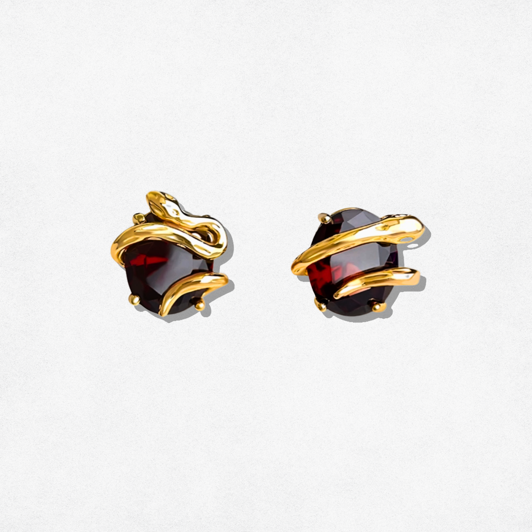 SERPENTINE GARNET EARRINGS