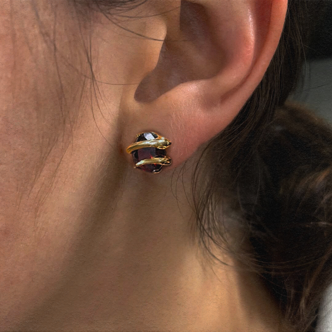 SERPENTINE GARNET EARRINGS