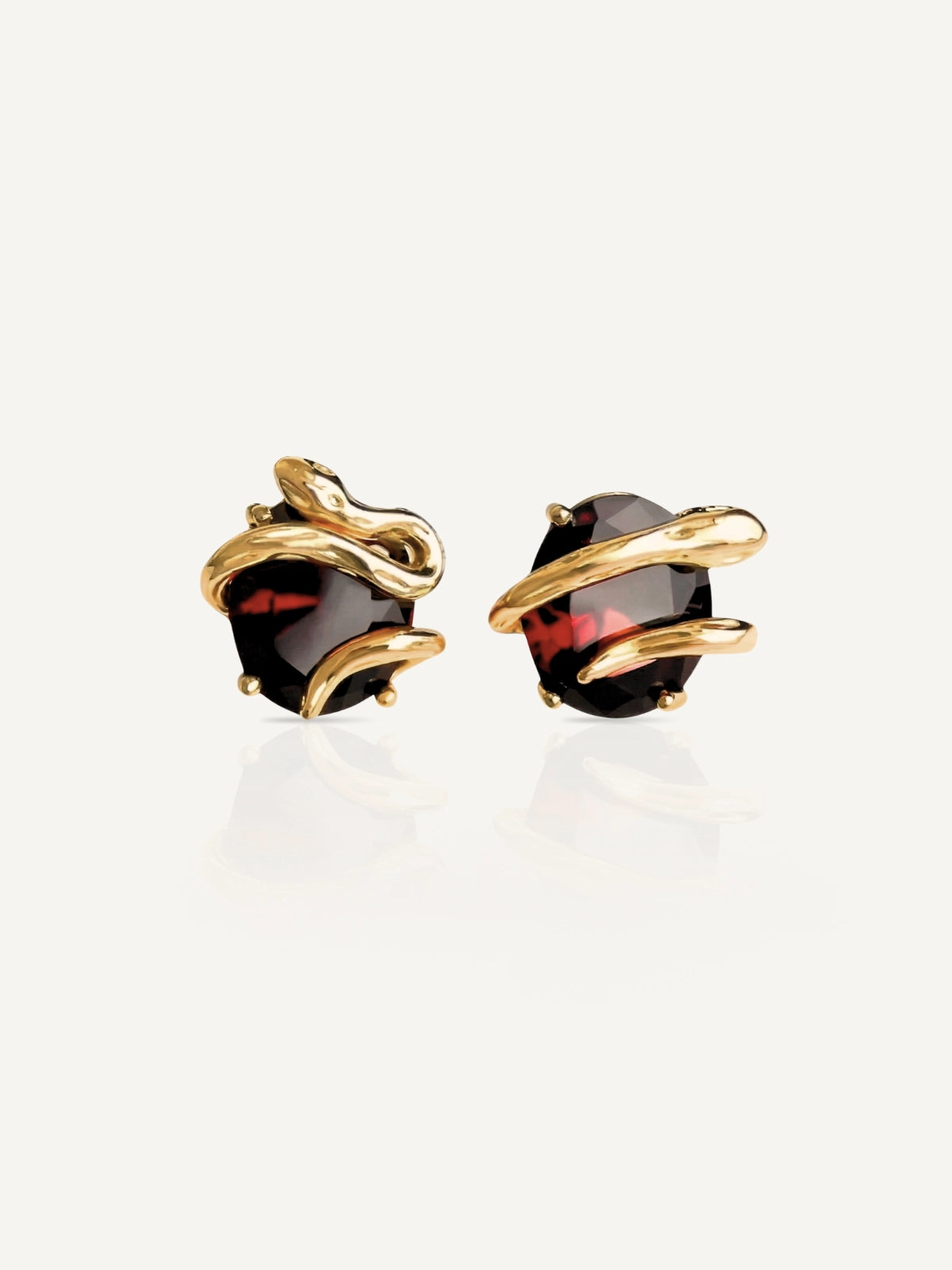 SERPENTINE GARNET EARRINGS
